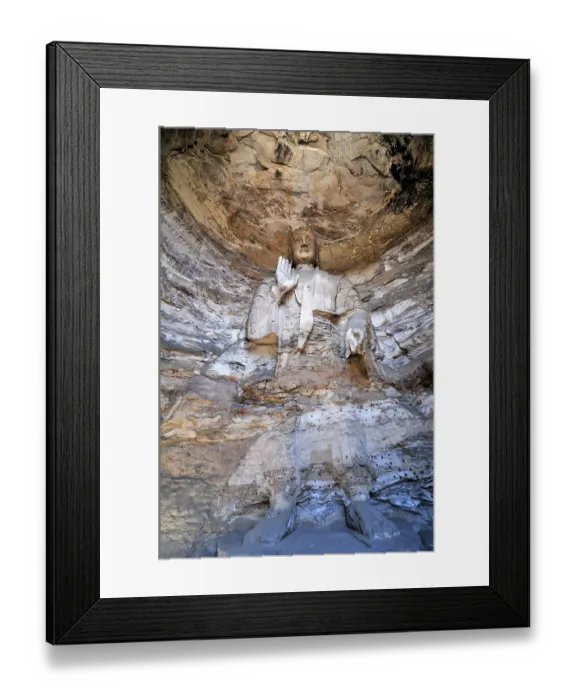Framed Print : Yungang grottoes, buddha statue, china