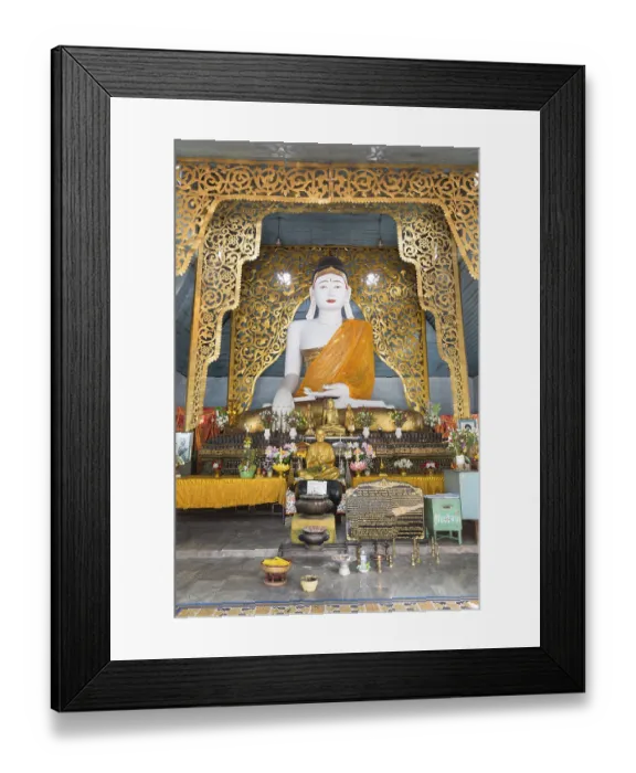 Framed Print : Buddha statue, Wat Jong Klang and Wat Jong Kham