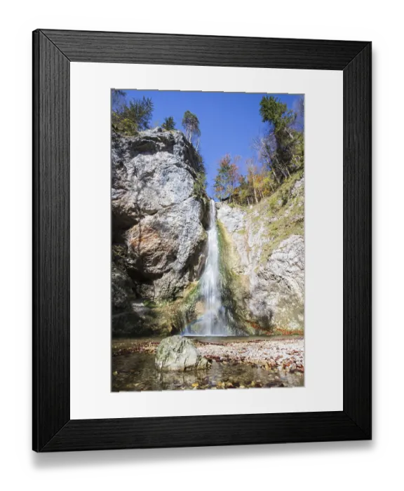 Framed Print : Austria waterfall in the Alps, Koppl, Salzburg