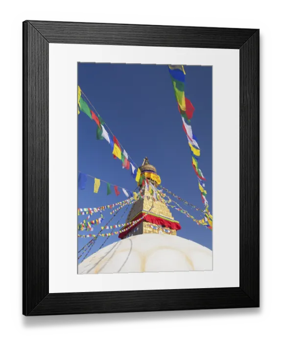 Framed Print : Buddhist stupa with prayer flags Framed Print : Buddhist stupa with prayer flags