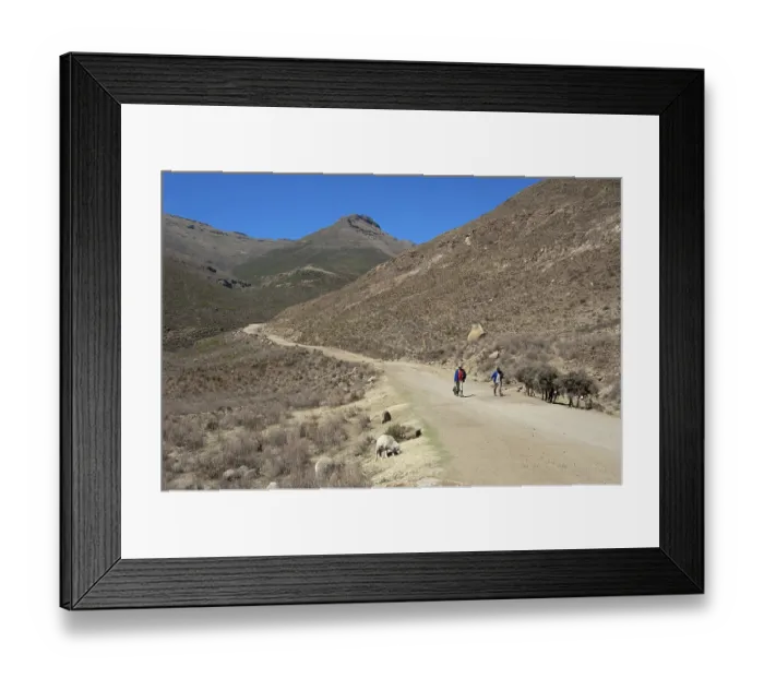Framed Print : Mountain Road, Mokhotlong District, A14, Lesotho