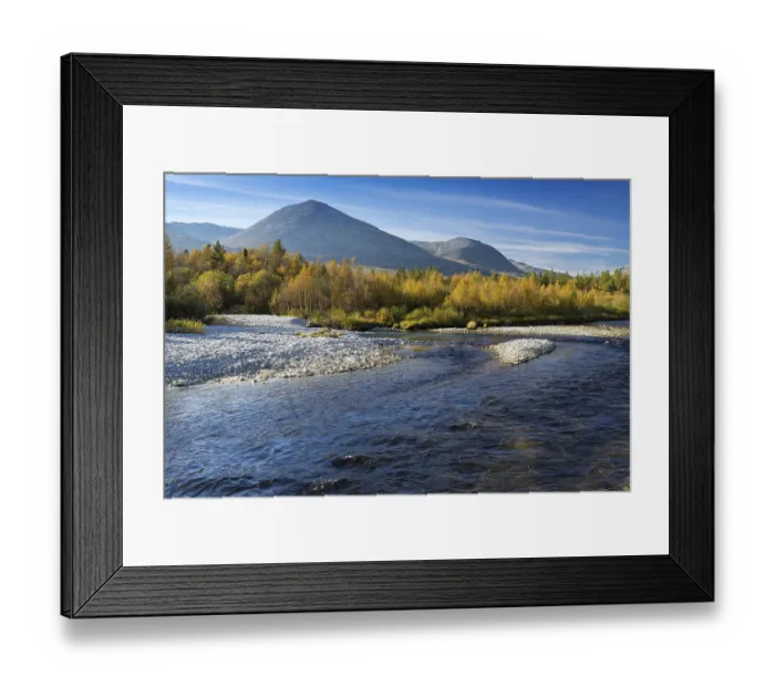 Framed Print : View over the Etna river to the Rondane National Park