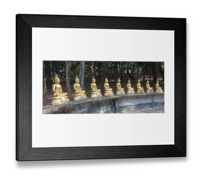 Framed Print : Row of Buddha statues at wat Ko Phayam temple