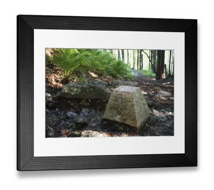 Framed Print : Granite work of art on the Jugendsteig in Finsterau