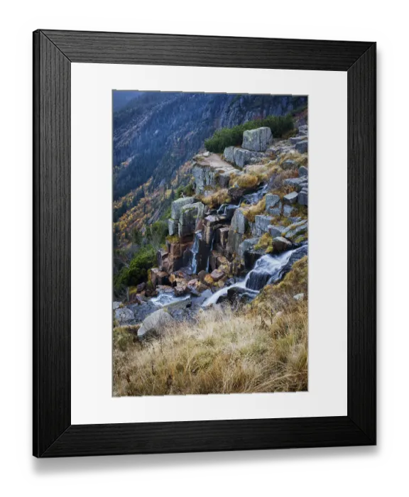 Framed Print : Pancava Waterfall in Krkonose, Karkonosze Mountains