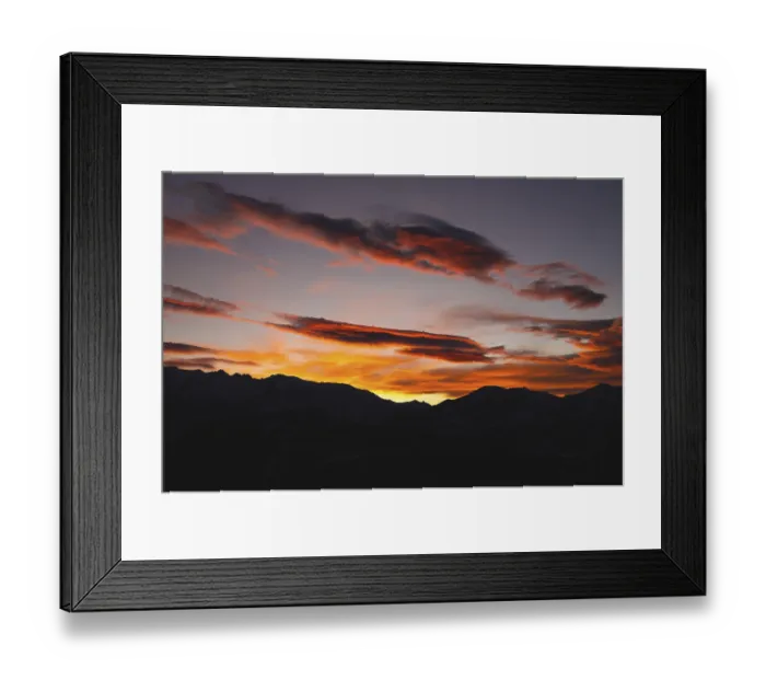 Framed Print : Mountains in the clouds at sunset in summer Framed Print : Mountains in the clouds at sunset in summer
