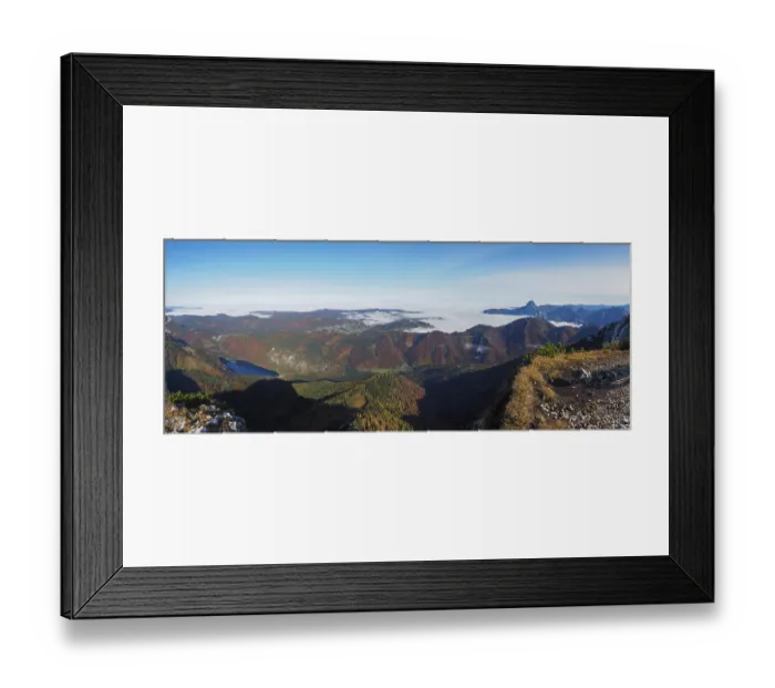 Framed Print : Hollengebirge with Traunstein and autumnally coloured forests Framed Print : Hollengebirge with Traunstein and autumnally coloured forests