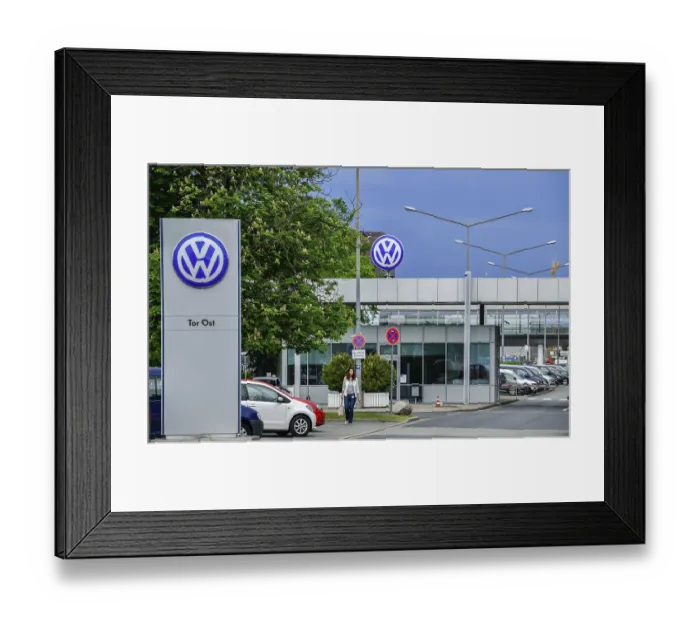 Framed Print : VW Tor Ost, Wolfsburg, Lower Saxony, Germany