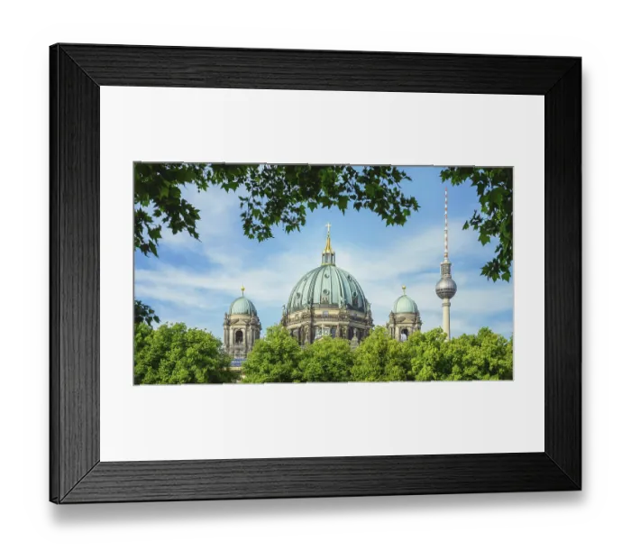 Framed Print : the famous berlin cathedral and the tv tower Framed Print : the famous berlin cathedral and the tv tower