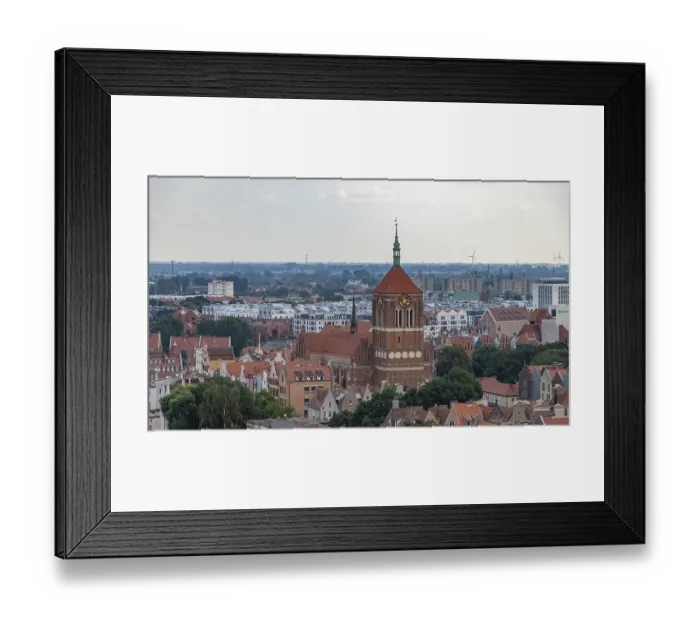 Framed Print : A picture of the St. John's Church in Gdansk as seen from above A picture of the St