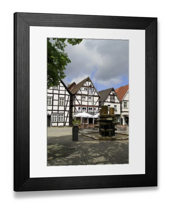 Framed Print : Half-timbered houses on the Seel