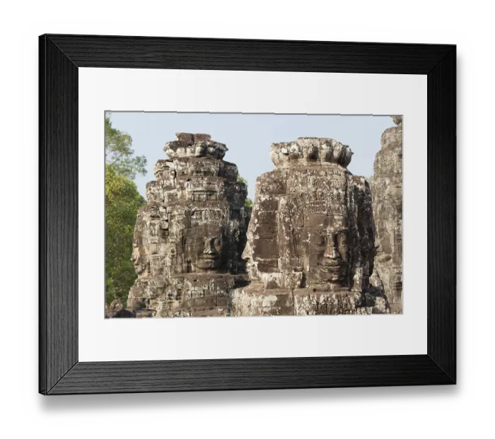 Framed Print : Stone faces of Avalokiteshvara Framed Print : Stone faces of Avalokiteshvara