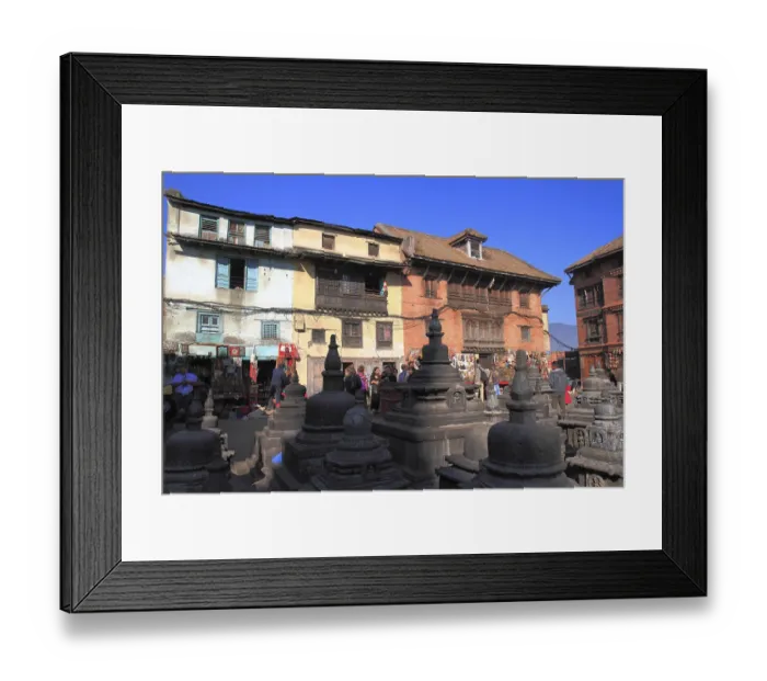 Framed Print : Swayambhunath is an ancient religious complex atop a hill in the Kathmandu Valley
