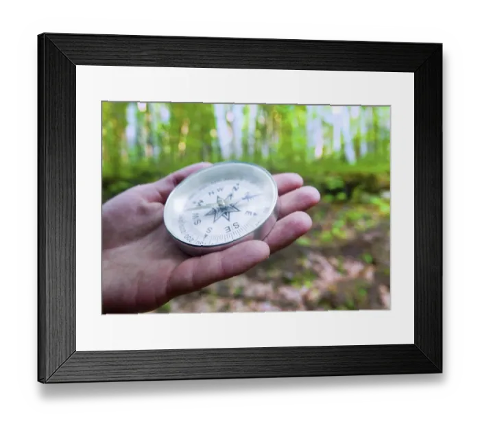 Framed Print : The right compass is always needed for travelers