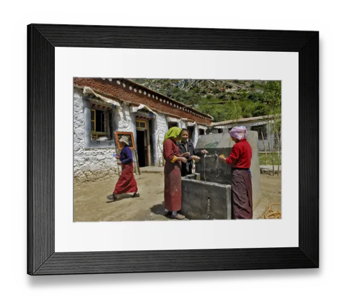 Framed Print : Font, nunnery Sangngag Simkyil near Tsethang close to Lhasa