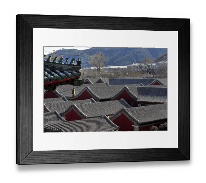 Framed Print : Puning buddhist temple, roofs, china