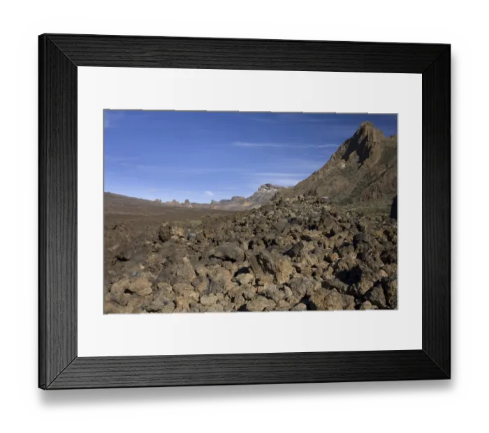 Framed Print : View of the volcanic landscape of an extinct volcano