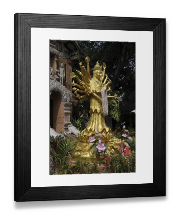 Framed Print : Golden statue of a multi-armed deity Framed Print : Golden statue of a multi-armed deity