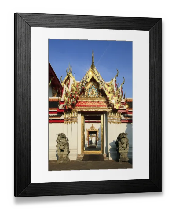 Framed Print : Looking through several gates of the Buddhist Wat Pho temple