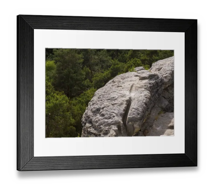 Framed Print : Sandstone rocks near Halberstadt in the Harz Mountains