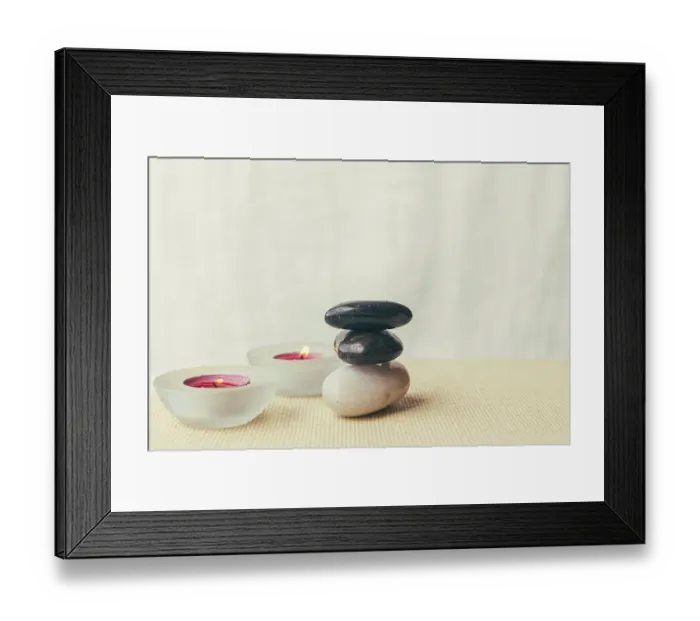 Framed Print : Candles pile stones Framed Print : Candles pile stones