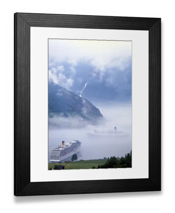 Framed Print : Cruise ship, Geirangerfjord, Norway
