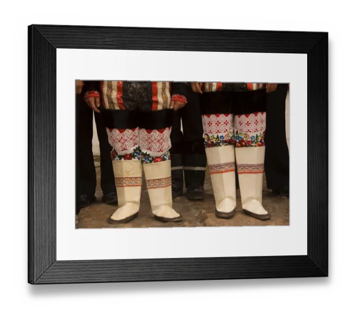 Framed Print : Traditional Kamik boots of the Inuit