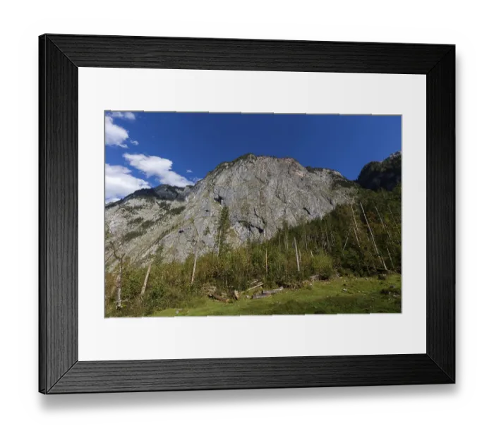 Framed Print : Landtal wall above the Obersee in Berchtesgadener Land