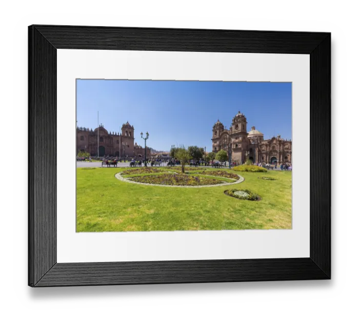 Framed Print : Cuzco Peru, August 16 main square of Cuzco built in 1540 in colonial style