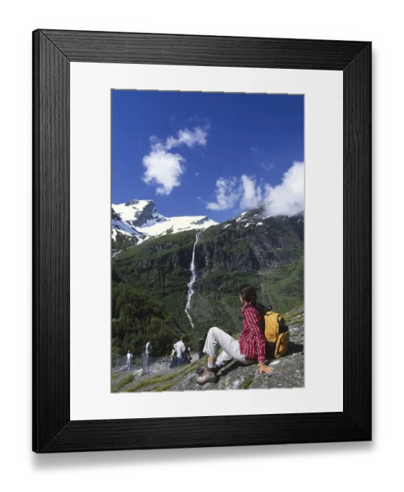 Framed Print : Hiking in the Jostedalsbreen National Park