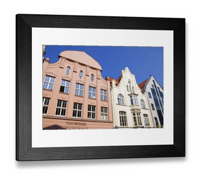 Framed Print : Row of houses in city centre, Wismar Framed Print : Row of houses in city centre, Wismar