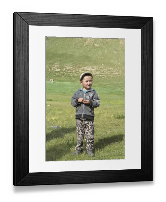 Framed Print : Kyrgyz boy, Sary Jaz valley, Issyk Kul region