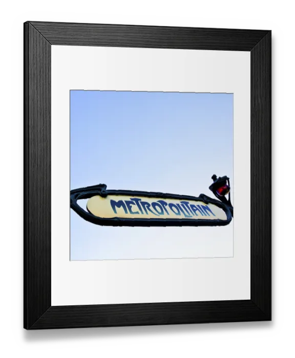 Framed Print : Traditional entrance sign of metro station in Paris