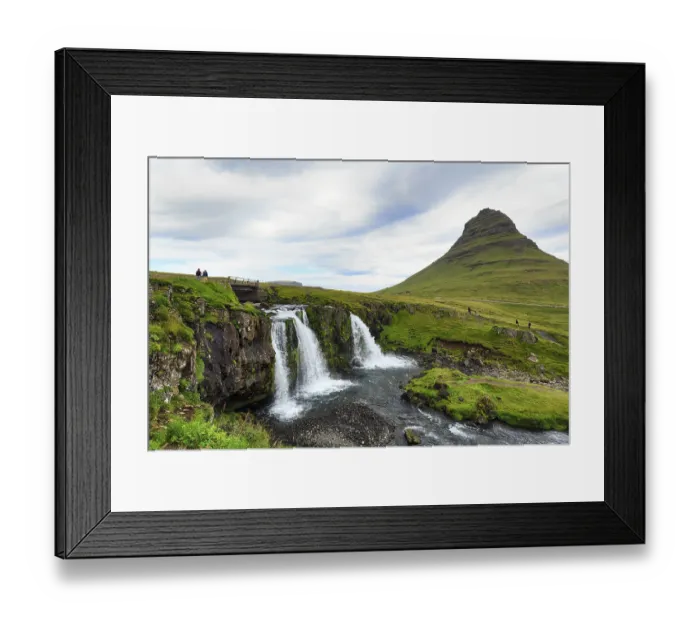 Framed Print : Kirkjufell mountain, film set, hikers