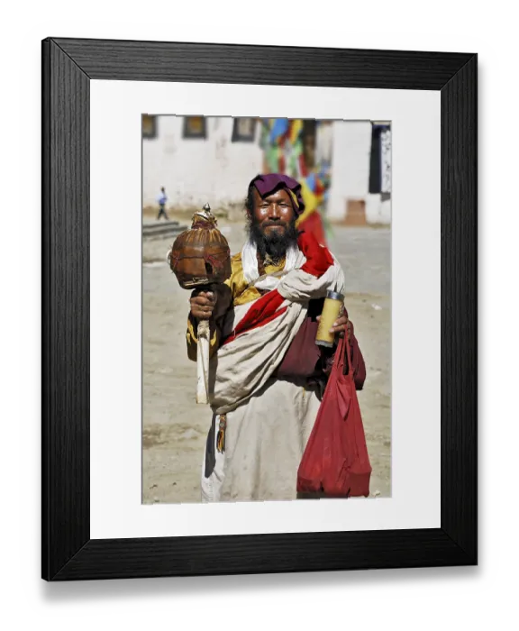 Framed Print : Pilgrim, Samye monastery near Lhasa, Tibet, Asia Framed Print : Pilgrim, Samye monastery near Lhasa, Tibet, Asia