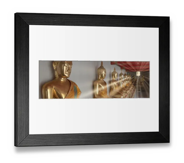 Framed Print : Gilded Buddha statues, Bhumispara-mudra