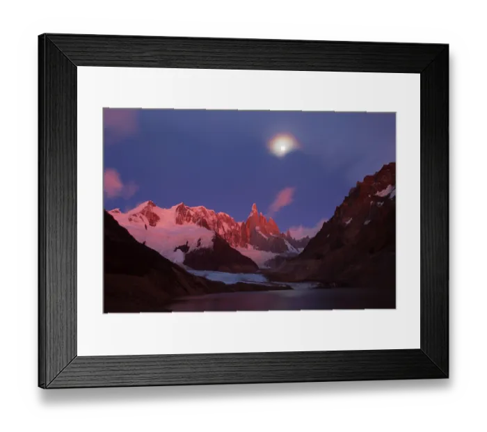 Framed Print : Laguna Torre and Cerro Torre with full moon Framed Print : Laguna Torre and Cerro Torre with full moon