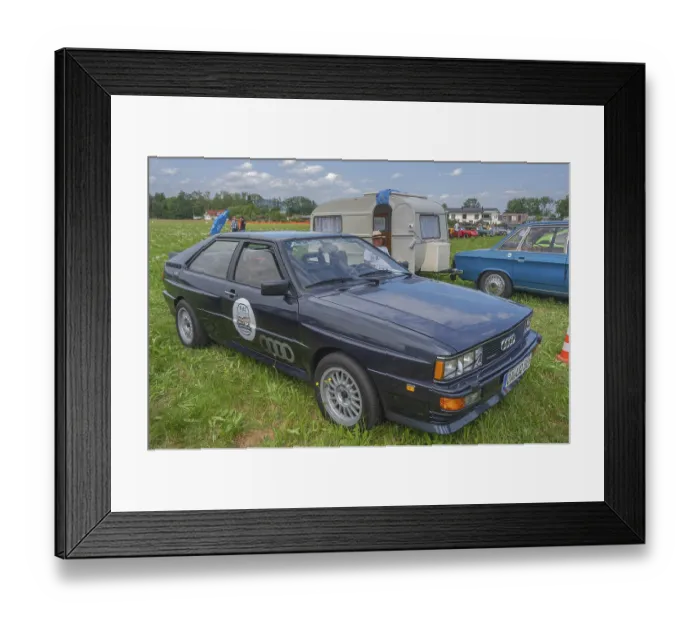 Framed Print : Classic car meeting, old Audi quattro in Durach