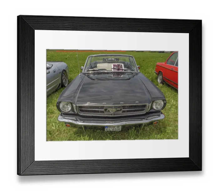 Framed Print : Classic car meeting, Ford Mustang convertible 1964-1966