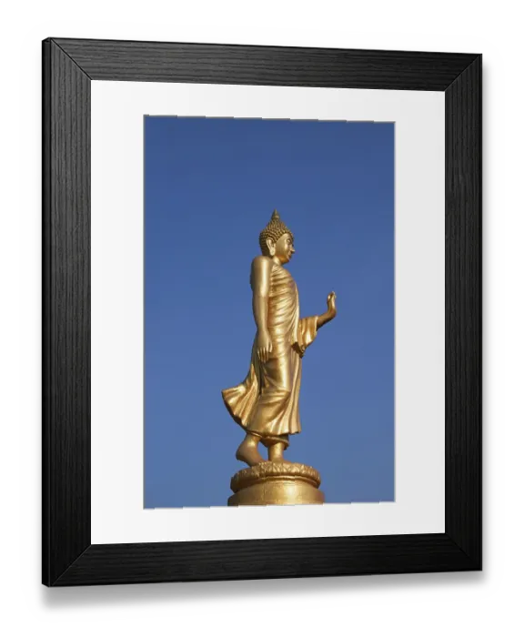 Framed Print : Golden Buddha statue, Wat Piyaram Temple