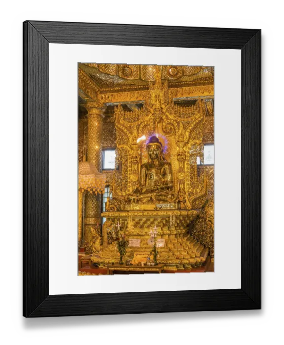 Framed Print : Gilded sitting Buddha, Nan Oo Buddha