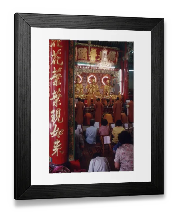 Framed Print : Praying people in temple, Chinatown Framed Print : Praying people in temple, Chinatown