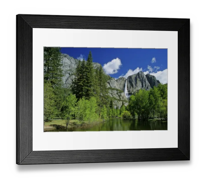 Framed Print : BA-Geduldig, Ronald Wittek Waterfall and Mountain Lake USA / California Yosemite Nat