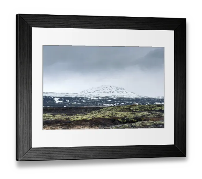 Framed Print : Mountain landscape in cloudy weather in Iceland