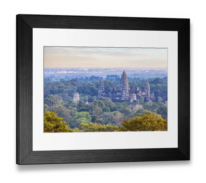 Framed Print : Aerial view of teh main temple complex Angkor Wat embedded in the jungle Framed Print : Aerial view of teh main temple complex Angkor Wat embedded in the jungle