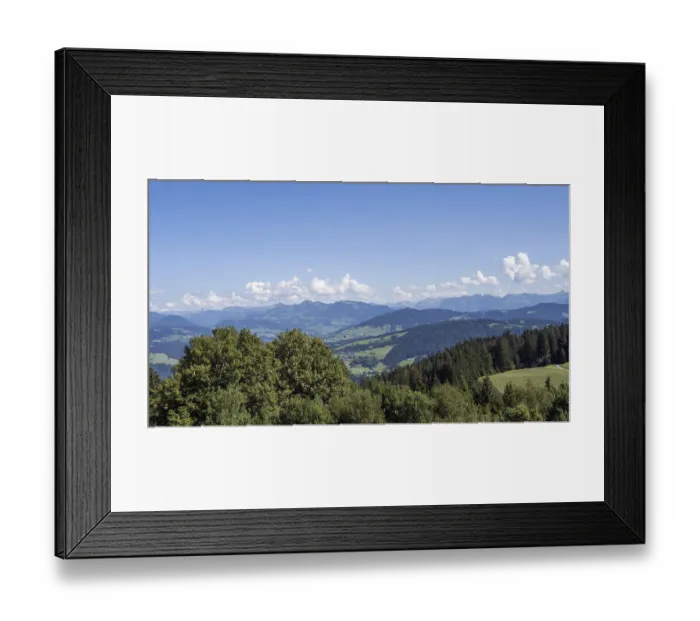 Framed Print : View from the Pfander into the Bregenzerwald and to Alpine peaks