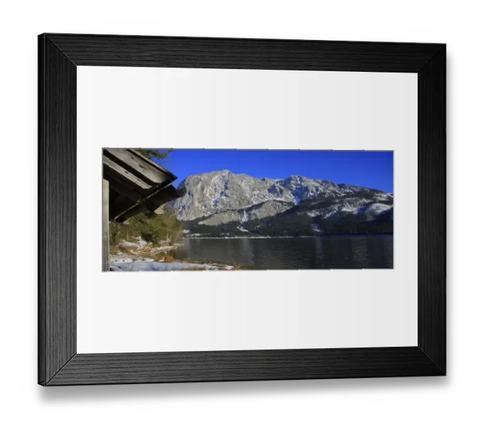 Framed Print : View over the Altausee lake to the Dachstein mountains in Austria