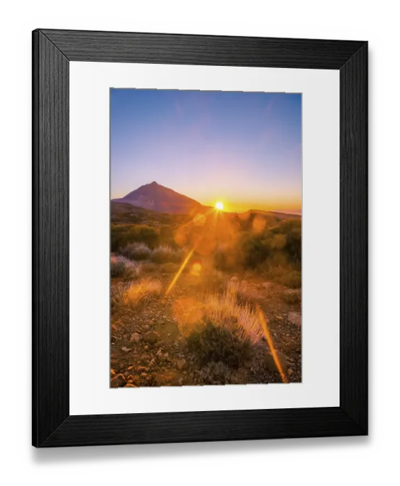 Framed Print : Sunset, Volcano Teide and volcano landscape