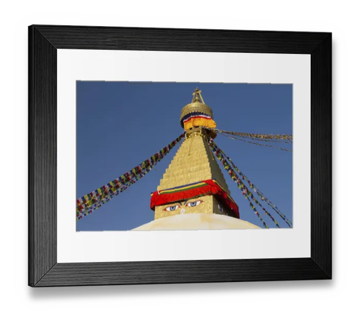 Framed Print : Dome and golden tower of Boudhanath