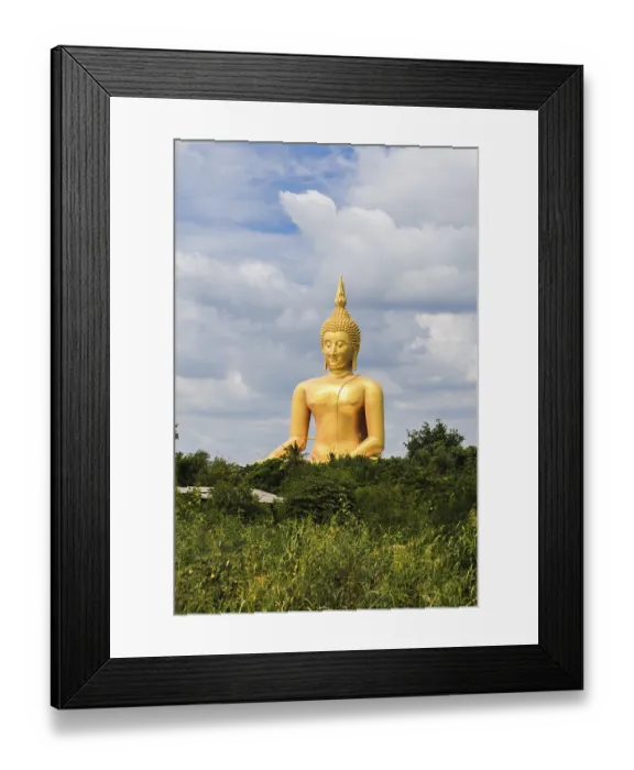 Framed Print : Biggest Seated Buddha in Thailand at Wat Muang Framed Print : Biggest Seated Buddha in Thailand at Wat Muang
